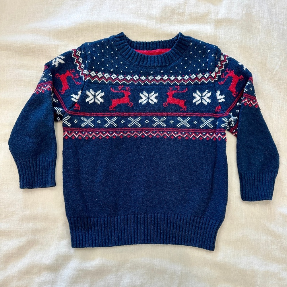 Holiday Christmas Reindeer Sweater - H&M Kid size 2-4Y (4T)